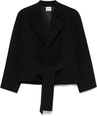 Khaite Zwarte Ceintuur Edith Cross Jas - Dames - Zomerjassen - Zwart - M - Jassen