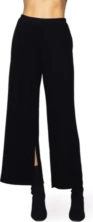 Melloday Side Split Wide Leg Knit Pants in Black at Nordstrom, Size X-Large