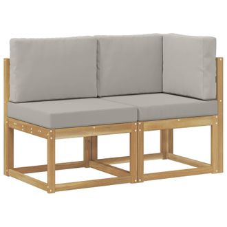 vidaXL Sof&aacute; De Esquina Y Centro Para Exterior Con Coj&iacute;n 2 Pieza Blanco Vidaxl