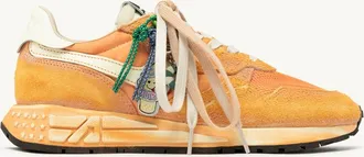 Autry SNEAKERS REELWIND SUPER VINTAGE IN SUEDE E NYLON BIANCO E ARANCIONE