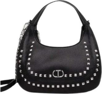 Twinset Zwarte schoudertas met ritssluiting - Dames - Handtassen - Zwart - ONE Size - Tassen