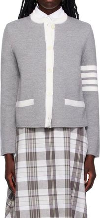 Thom Browne Womens Gray Wool Cardigan Clothing