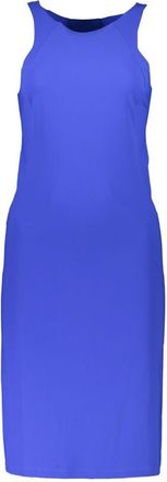 Patrizia Pepe Crew Neck Dress with Wide Hat Straps and Logo Detail