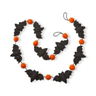 Tag Halloween Black Bat Orange Pumpkin Wool Felt Garland at Nordstrom