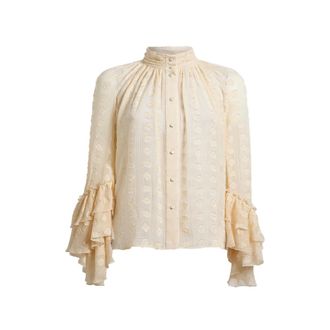 Etro Jacquard Shirt With Ruffles And Fil Coup&eacute;