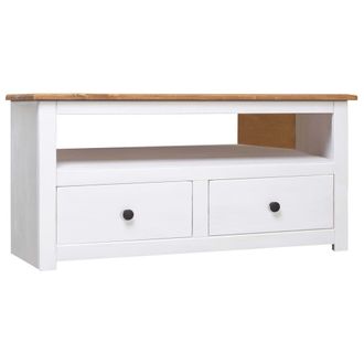 Berkfield Home Corner TV Cabinet White 93x49x49 cm Solid Pine Panama Range | Size: 93 x 49 x 49 cm