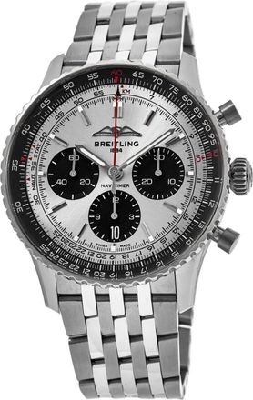 Breitling Navitimer B01 Chronograph 43 Automatic Panda Dial Steel Mens Watch AB0138241G1A1