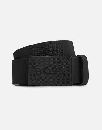 HUGO BOSS Mens Boss Icon Leather Triple Black Belt - Size: 100