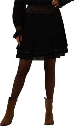 Aaiko Mini Rok Fione Co 535 - Dames - Korte rokken - Zwart - XS - Polyester - Rokken