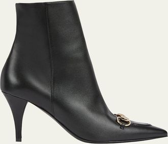 Gucci Erin Nappa Leather Horsebit Booties