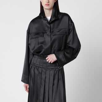 Durazzi Milano Dark grey glossy viscose shirt jacket