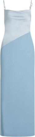 Karl Lagerfeld Cowl Neck Satijnen Midi Jurk - Dames - Feestkleedjes - Blauw - S - Satijn - Kleedjes