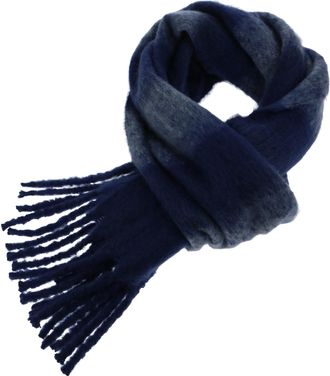 Rebecca Minkoff Brushed Acrylic Striped Blanket Scarf with Fringe