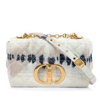 Dior Pre-owned Caro Crossbody - Dames - Pre-owned - Wit - Maat: ONE Size Denim