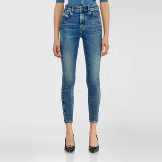 Diesel Skinny Jeans High Waist 1984 Slandy-High, Medium blue, Zip fly
