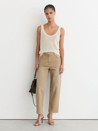 Reiss Neutral Petite Mid-rise Straight-leg Jeans, 28