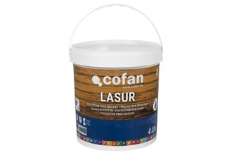 cofan Lasur Protector Al Agua Para Madera Mate Teca 4 L, Recubrimiento De Acci&oacute;n Impregnante Que Deja Un Acabado a Poro Abierto Y Que No Crea Capa, Permitie