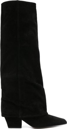 PARIS TEXAS Black High Boots In Suede