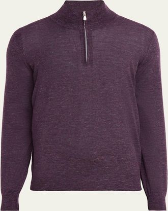 Brunello Cucinelli Mens Cashmere-Blend Quarter-Zip Sweater