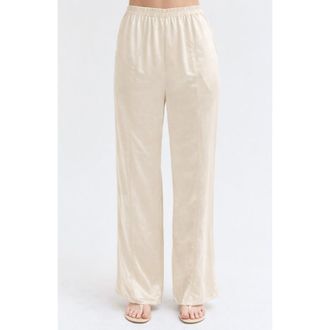 Crescent Satin Pull On Pants in Champagne at Nordstrom, Size X-Small