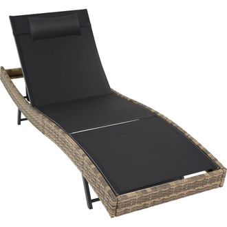 TecTake Sun Lounger Moana in Natural | Size: 1 Seater