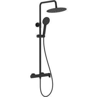 Roca Roca - Columna De Ducha Monomando Vega Plus Round Negro Con Altura Regulable