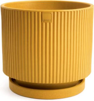 Monacis Jarr&oacute;n De Dise&ntilde;o Moderno Vertigo 50 &Oslash;50 H45 En Pol&iacute;mero Resistente De Color Amarillo Mostaza Para Uso Interior Y Exterior - Hecho En Italia - Monacis
