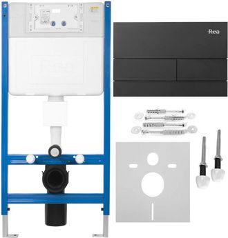 Rea Rea - Estructura Anclaje Wc T Mat Black + Bot&oacute;n Para El Sistema De Instalaci&oacute;n Previa Al Wc T