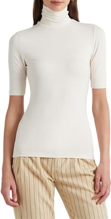 Lauren Ralph Lauren Jersey Turtleneck Top in Mascarpone Cream at Nordstrom, Size Xx-Large