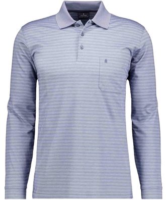 Ragman Poloshirt RAGMAN, Herren, Gr. S, taubenblau, Baumwollmischung, regular fit, ohne Ausschnitt, Shirts Poloshirt