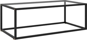 vidaXL Mesa de centro negra con vidrio templado 100x50x35 cm Vidaxl