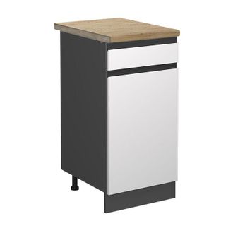 Vicco Mueble Bajo De Cocina R-line, Blanco, 40 Cm, Et Roble