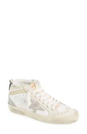 Golden Goose Mid Star Sneaker in White/ivory/lilac/grey at Nordstrom, Size 38