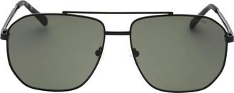 Guess Mens Guess Green Lens Matte Black Sunglasses - Size: ONE size