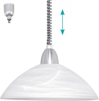 Eglo Eglo - Sospensione Moderna Lord 2 Policarbonato Grigio Nichel Vetro 1 Luce E27
