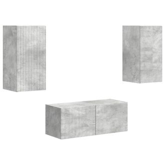 vidaXL Conjunto De Mueble De Tv 2 Pcs Gris Concreto Vidaxl