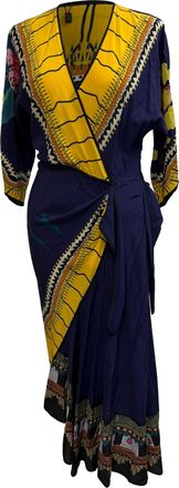 Etro Etro midi-jurk met wikkeldetail en print in veelkleurige zijde