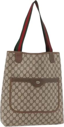 Gucci Pre-owned Tote Bags, female, Beige, Size: ONE SIZE Pre-owned GG Canvas Tote