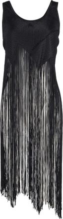 Proenza Schouler Fringed Basketweave Top in Black Canvas