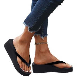 Generic Womens Platform Flip Flops Wedge Sandals Casual Dressy Womans Summer Sandals Comfortable Arch Support Cushion Walking Shoes Ladies Wedge Flip Flops Sh