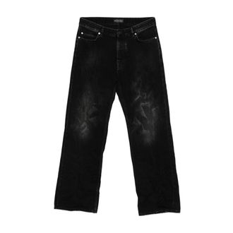 Balenciaga Straight Jeans, male, Black, Size: W31 Distressed Jeans