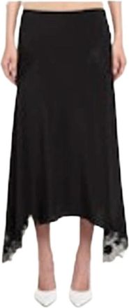 Stella McCartney Asymmetrische Midi Rok - Dames - Midirokken - Zwart - M - Rokken