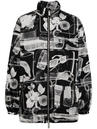 Off-white Windjack met r&ouml;ntgenprint - Zwart