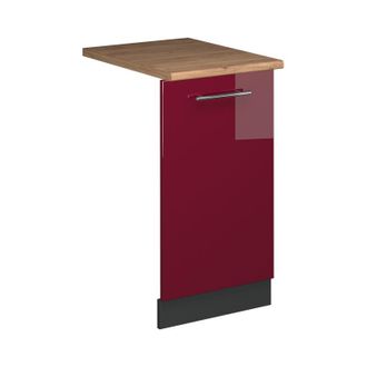 Vicco Panel Frontal Del Lavavajillas Fame-line, Rojo Burdeos Alto Brillo, 45 Cm, Et Roble Vicco