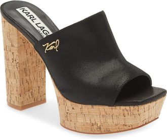 Karl Lagerfeld Hensley Platform Sandal in Black at Nordstrom Rack, Size 6.5