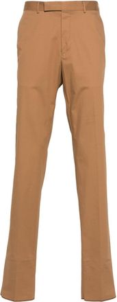 Ermenegildo Zegna pressed-crease chino pants - men - Cotton/Cotton/Spandex/Elastane - 48 - Brown