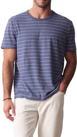 Marine Layer Relaxed Striped Cotton & Hemp T-Shirt in Navy/lavender Stripe at Nordstrom, Size Xx-Large