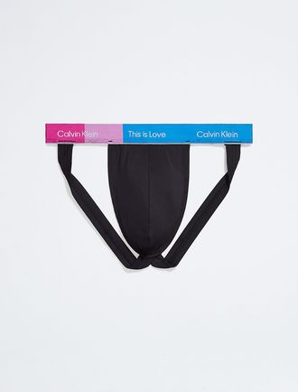 Calvin Klein Mens Pride This Is Love Jock Strap - Black - XL