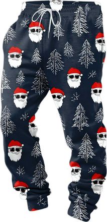 Generic Christmas Mens Tracksuit Bottoms Mens Jogger Gym Sweatpants Pants Loose Fit Workout Jogging Trousers Elasticated Waisted Running Trousers Tracksuit Jo