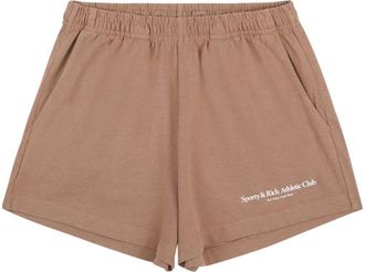 Sporty & Rich Disco Athletic Club-print shorts - women - Cotton - S - Brown